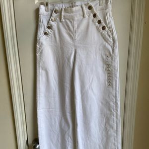 American Eagle High Rise Wide-Leg White Jeans